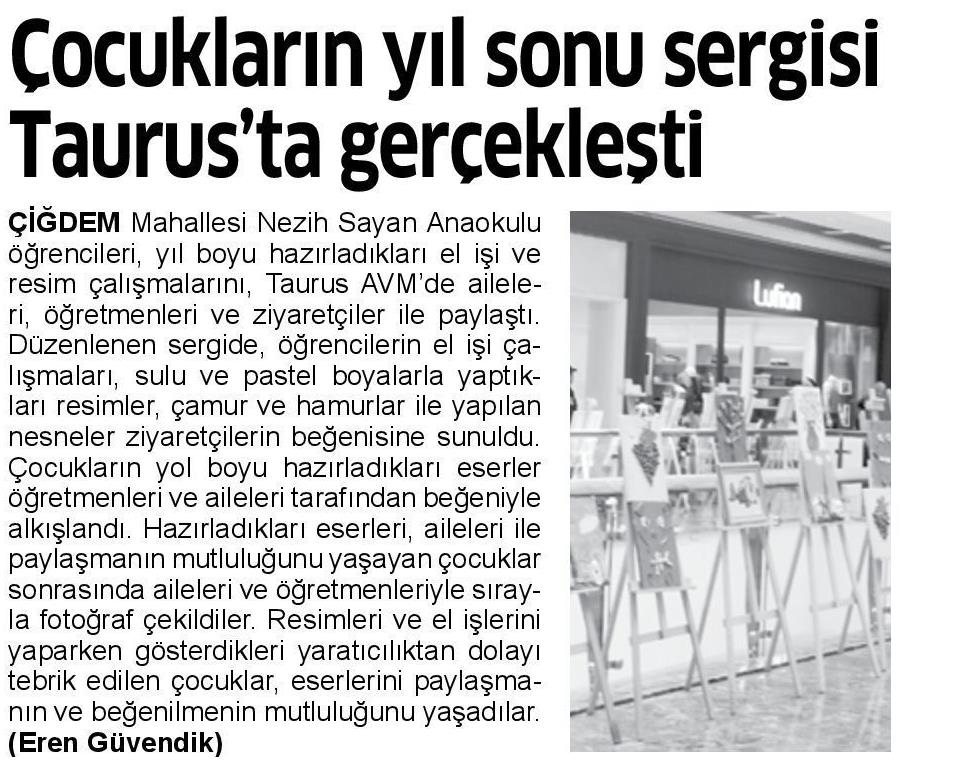 ÇOCUKLARIN YIL SONU SERGİSİ GERÇEKLEŞTİ