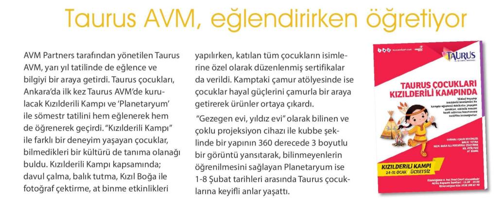 Taurus AVM, Eğlendirirken Öğretiyor