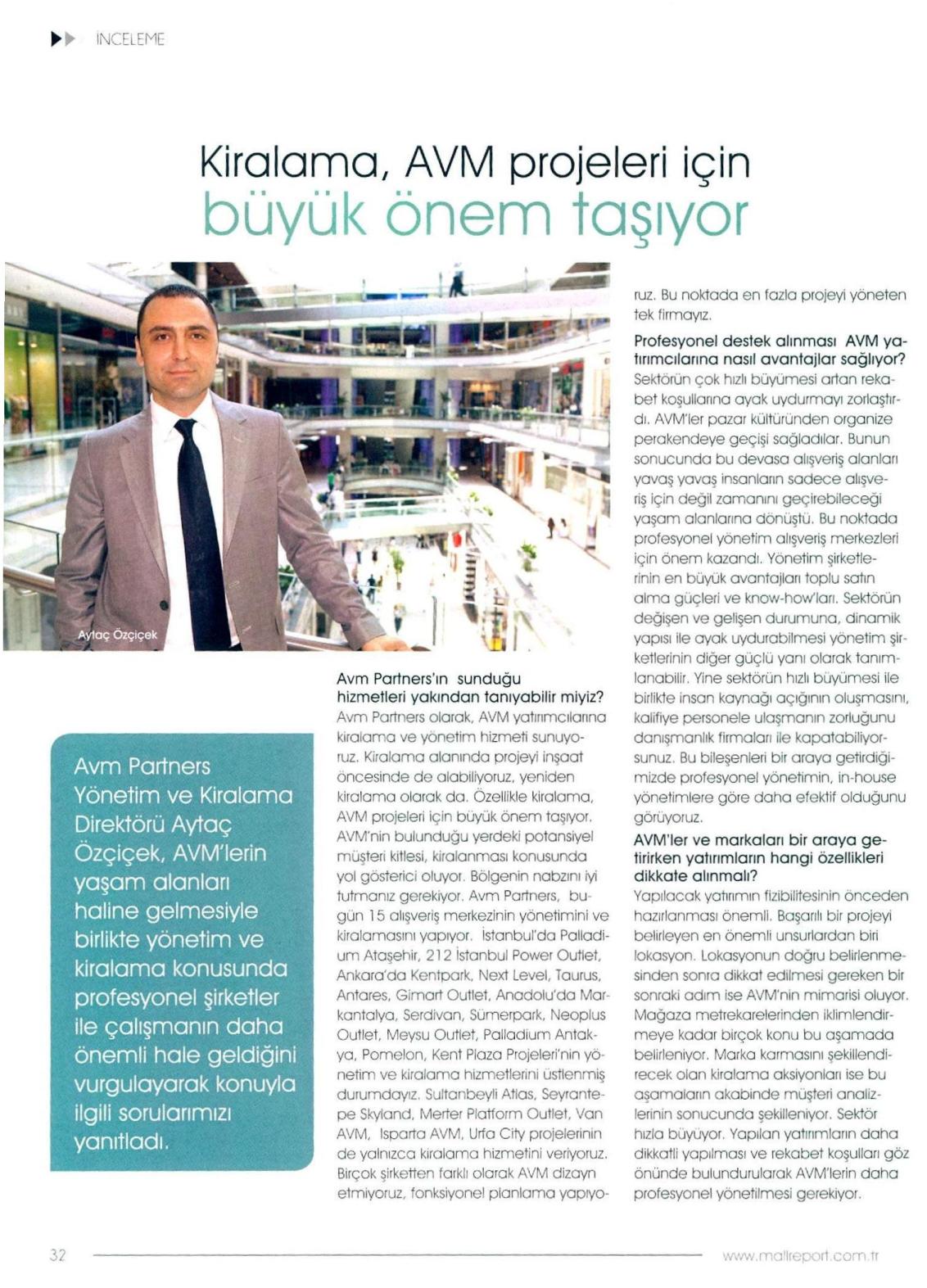 Kiralama, AVM Projeleri İçin Büyük Önem Taşıyor