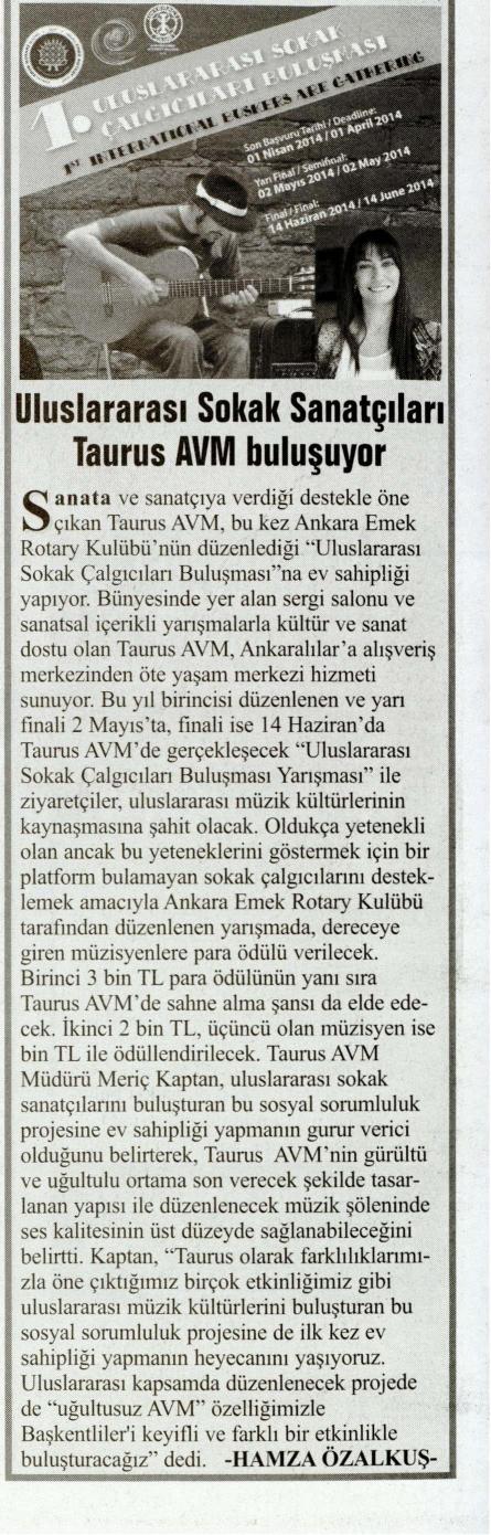 Uluslararası Sokak Sanatçıları Taurus AVM’de Buluşuyor