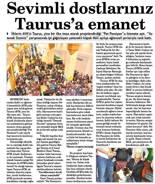 Sevimli Dostlarınız Taurus’a Emanet