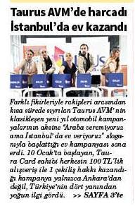 Taurus AVM’de Harcadı İstanbulda Ev Kazandı