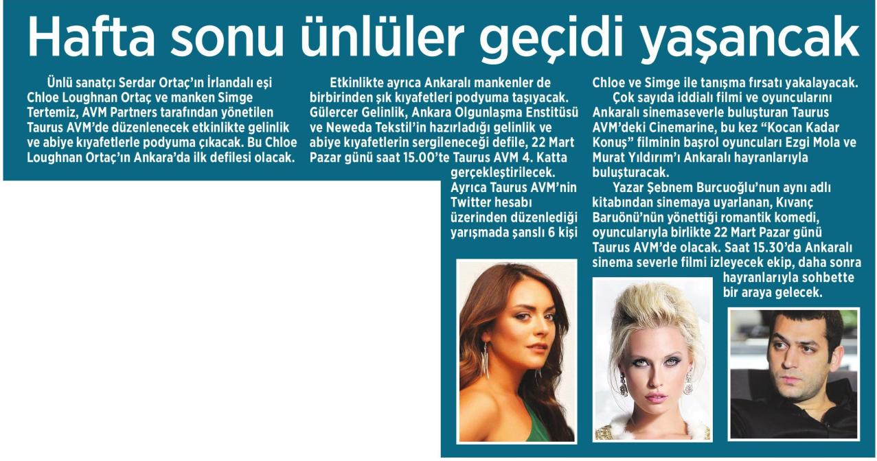 Haftasonu Ünlüler Geçidi Yaşanacak