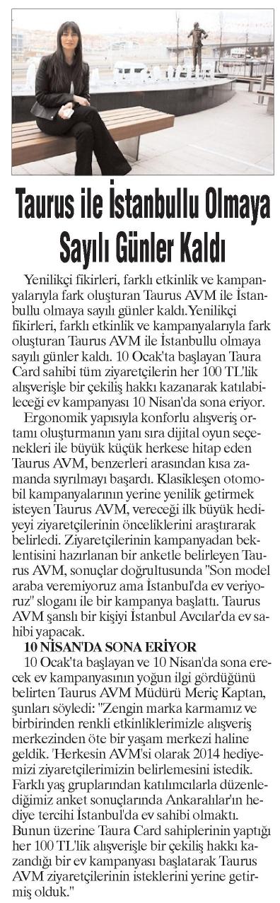 Taurus ile İstanbullu Olmaya Sayılı Günler Kaldı