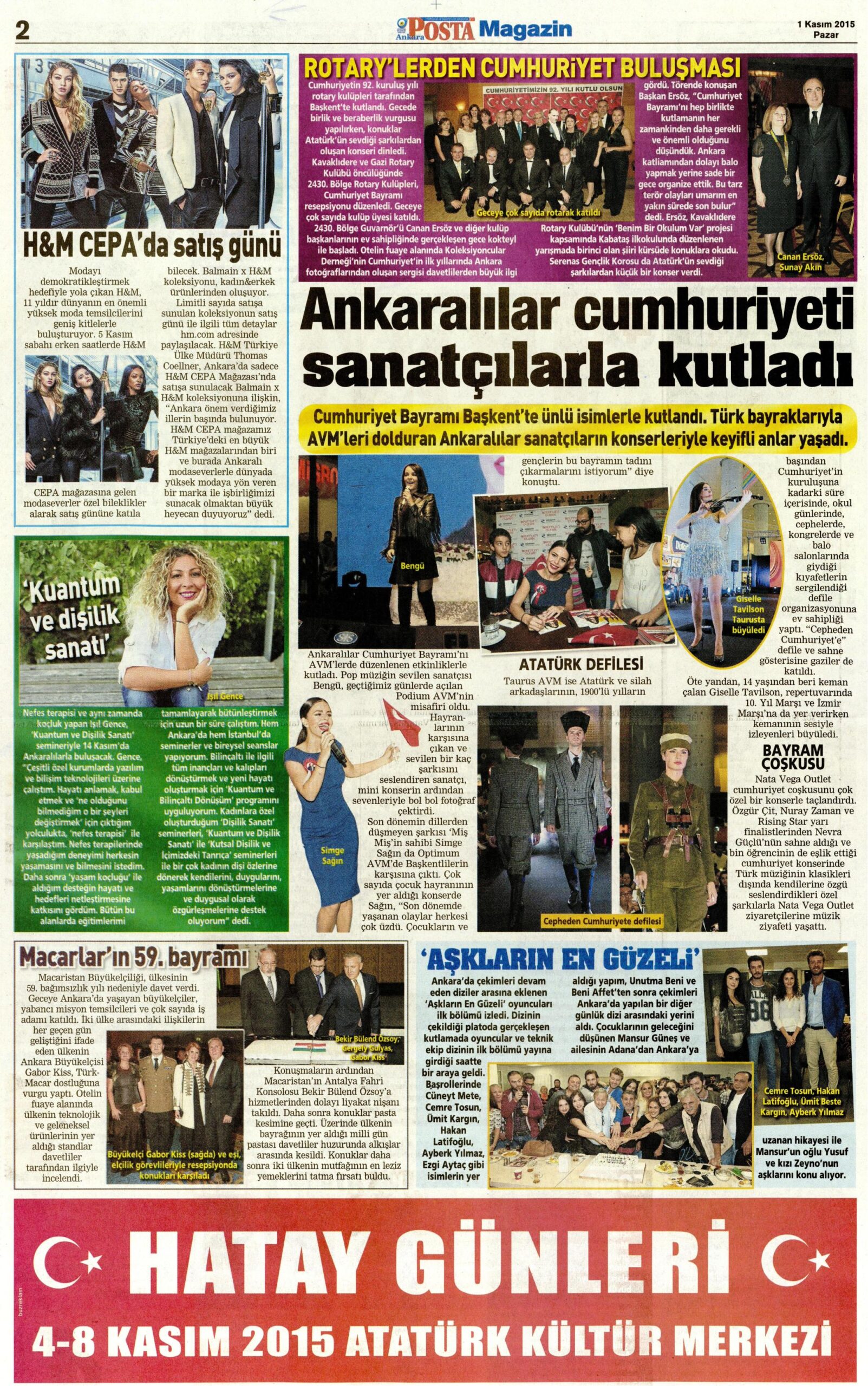 ” Ankaralılar Cumhuriyet’i sanatçılarla kutladı!”