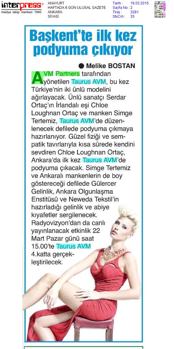 Başkent’te İlk Kez Podyuma Çıkıyor
