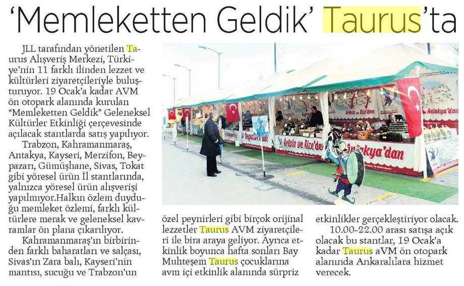 ”Memleketten Geldik, Taurus’ta”