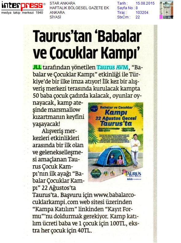 ”Taurus’tan Babalar Çocuklar Kampı.”