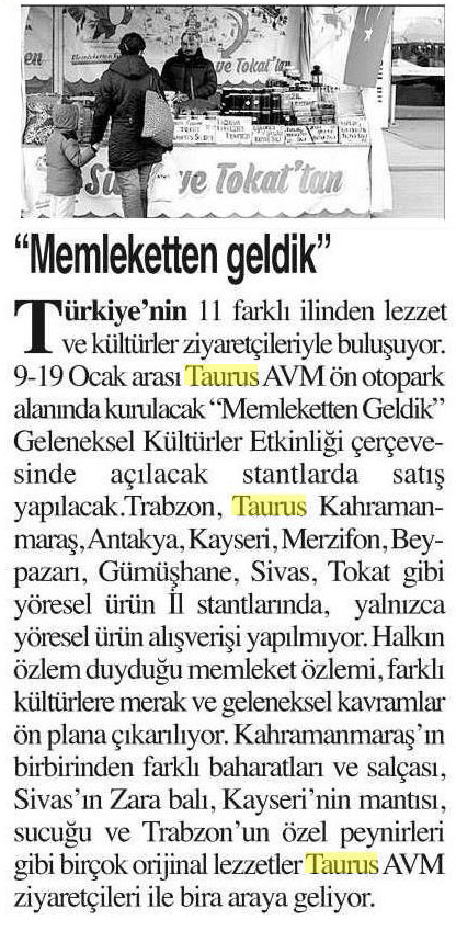 ”Memleketten Geldik”