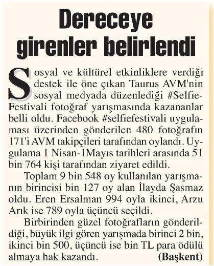 Dereceye Girenler Belirlendi